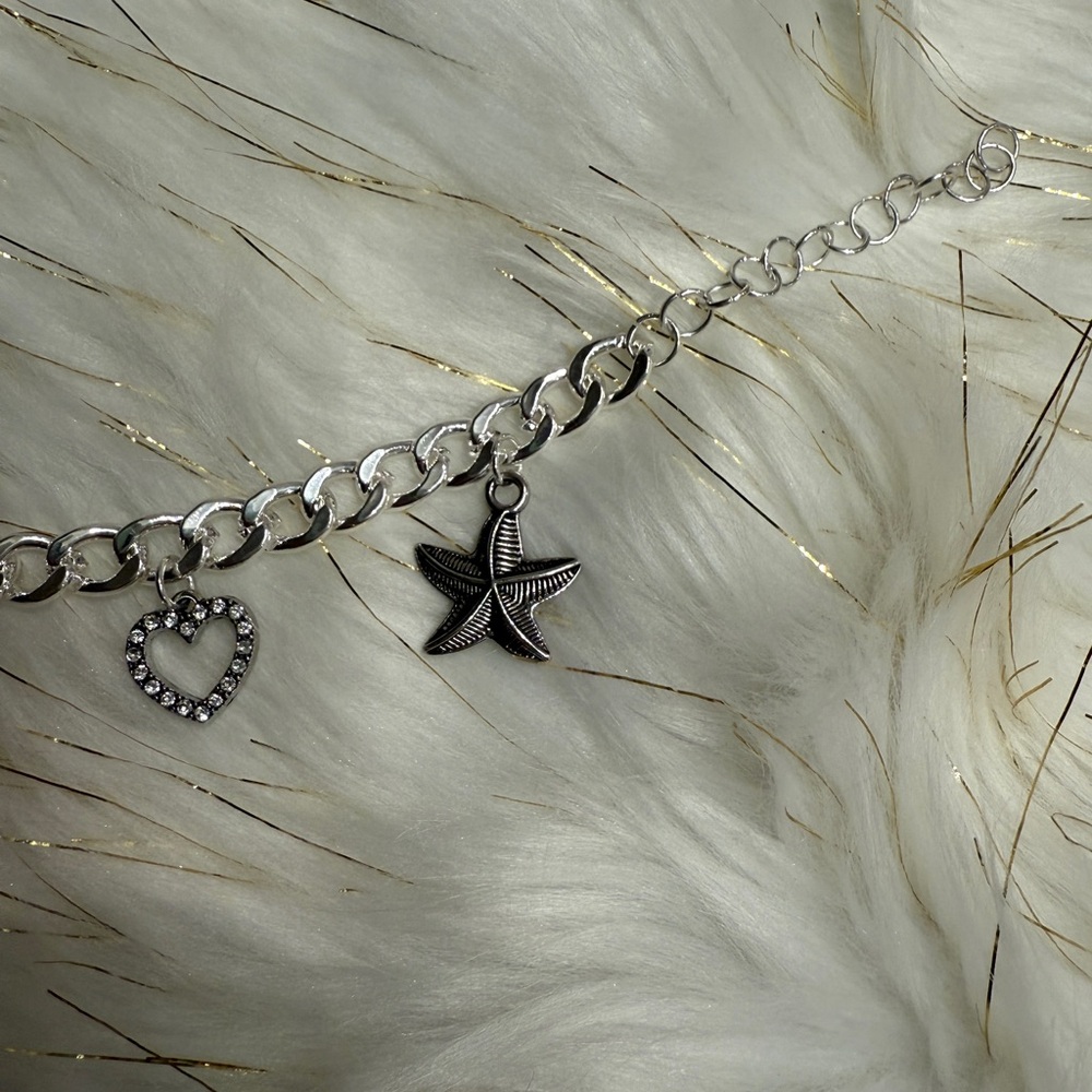 Handmade Silver Plated Charm Bracelet with Sea Charms - Picture 6 of 9